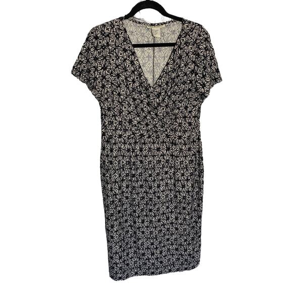 Vintage Requirements Black & White Faux Wrap Midi Dress Women's Size: Large - Picture 8 of 10